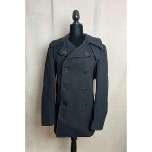 1940s Vintage WWII Naval Clothing Factory Navy Pea Coat  Size 36